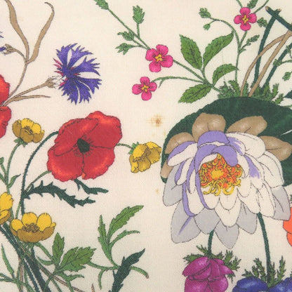 Gucci Flora Floral Shawl Wool Ivory Pink Yellow Green Purple Scarf — view 6