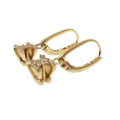 Celine Triomphe Line Stone Metal Gold Earrings — view 4