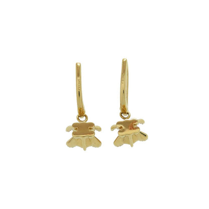 Celine Triomphe Line Stone Metal Gold Earrings — view 3