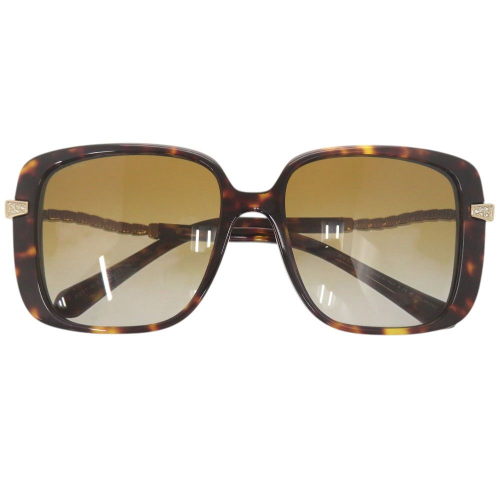 Bvlgari Serpenti Acetate Metal Line Stone Brown Sunglasses Eyewear