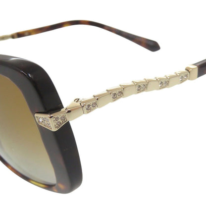 Bvlgari Serpenti Acetate Metal Line Stone Brown Sunglasses Eyewear — view 5