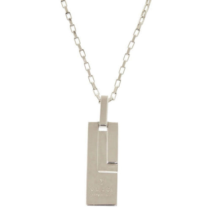 Gucci Logo Plate 925 Sterling Silver Necklace Pendant