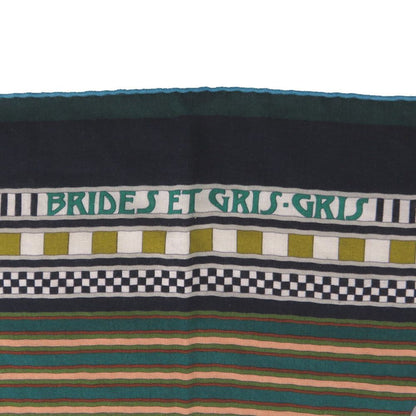 Hermes Carre 140 Bridle and Charm Brides ET Gray Scarf Silk Green Black Yellow — view 2