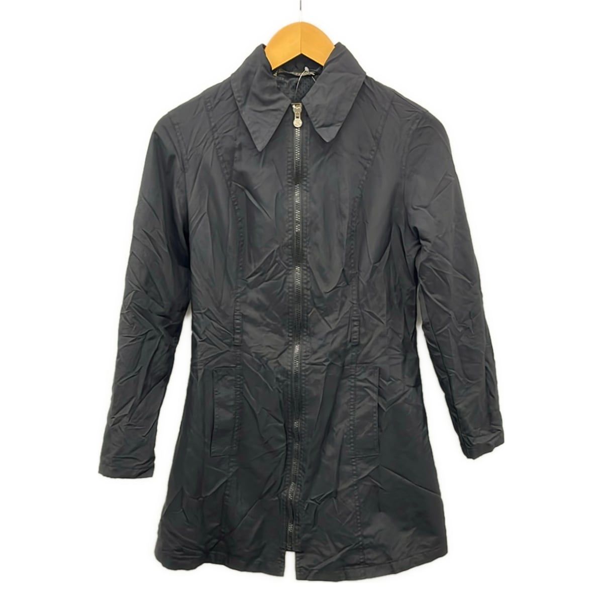 Fendi Jeans Coat I 38 Black Long Sleeve Zip Up Spring Autumn