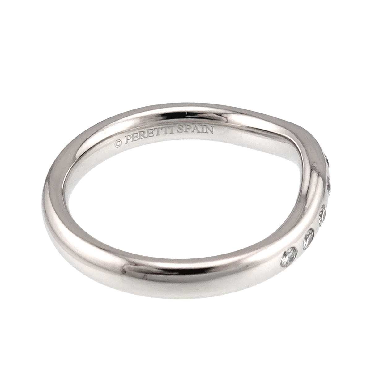 Tiffany & Co Wide Curved Band Ring Diamond Pt Platinum — view 4