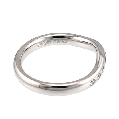 Tiffany & Co Wide Curved Band Ring Diamond Pt Platinum — view 4