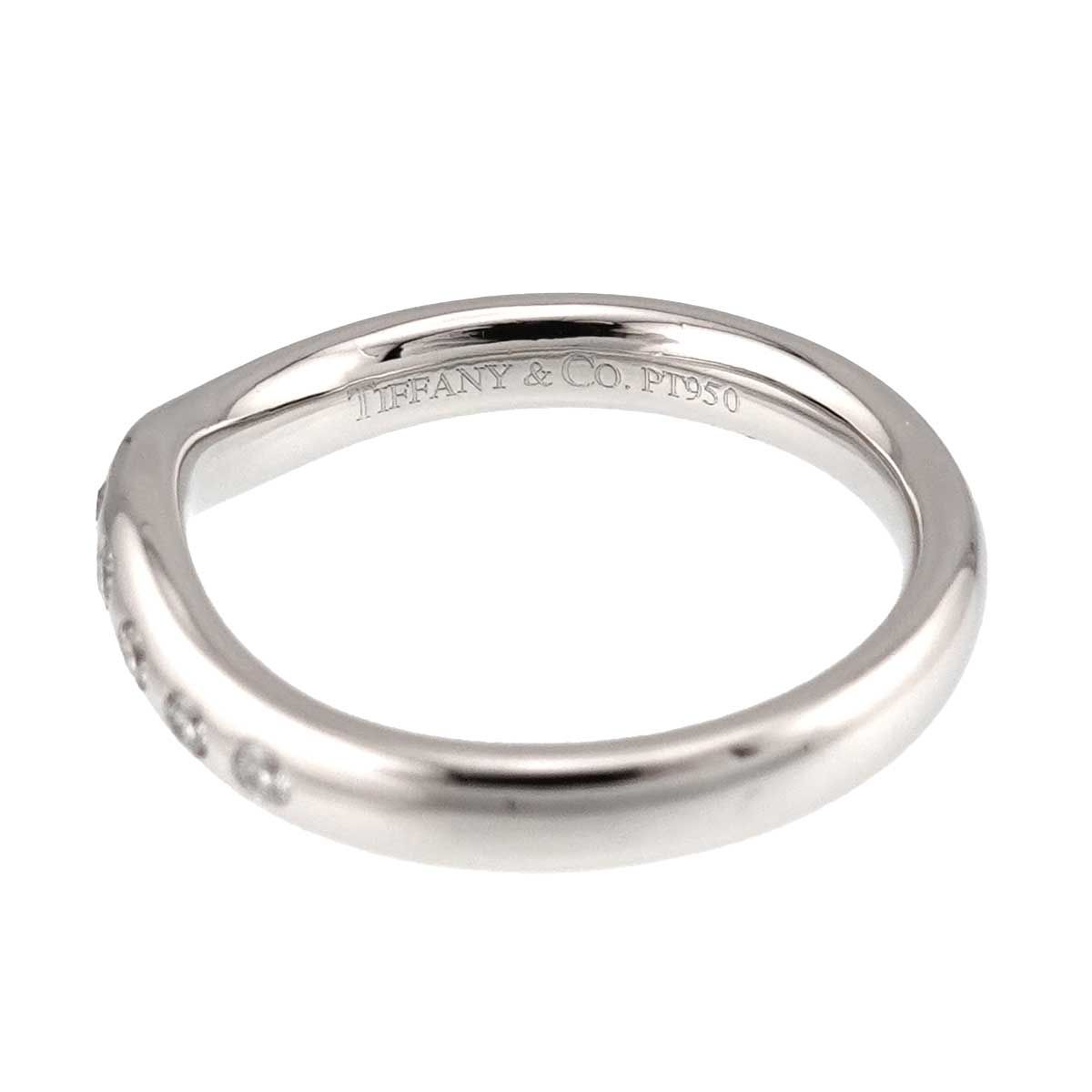 Tiffany & Co Wide Curved Band Ring Diamond Pt Platinum — view 3