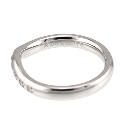 Tiffany & Co Wide Curved Band Ring Diamond Pt Platinum — view 3