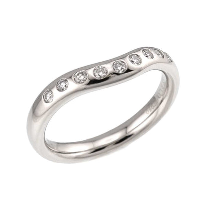 Tiffany & Co Wide Curved Band Ring Diamond Pt Platinum — view 5