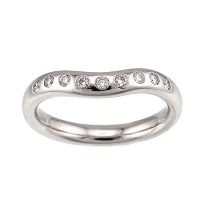 Tiffany & Co Wide Curved Band Ring Diamond Pt Platinum — view 2