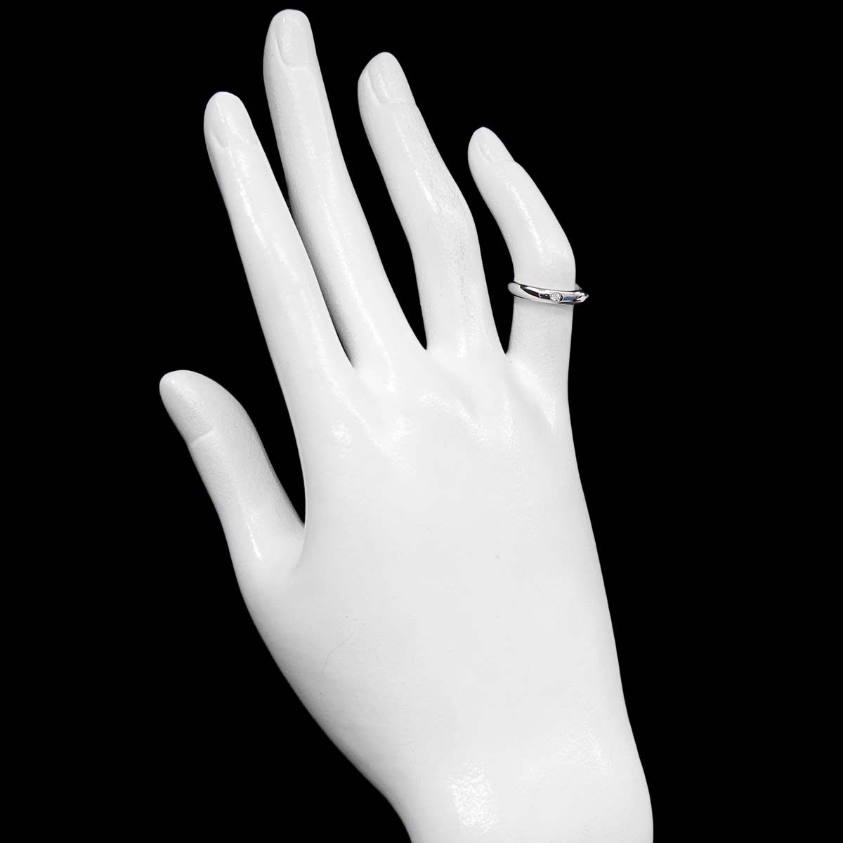Tiffany & Co Stacking Band Ring Diamond Pt Platinum — view 7