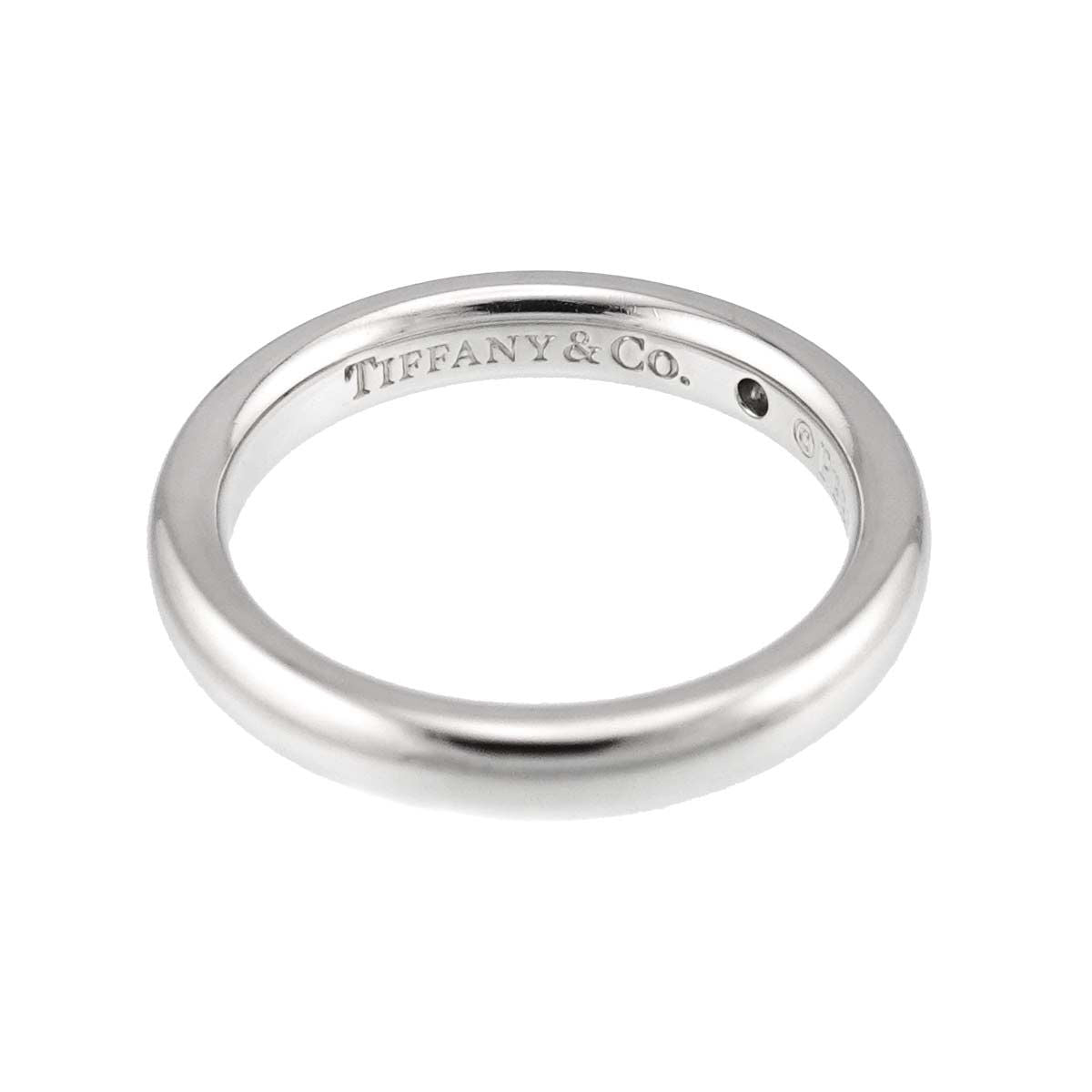 Tiffany & Co Stacking Band Ring Diamond Pt Platinum — view 3