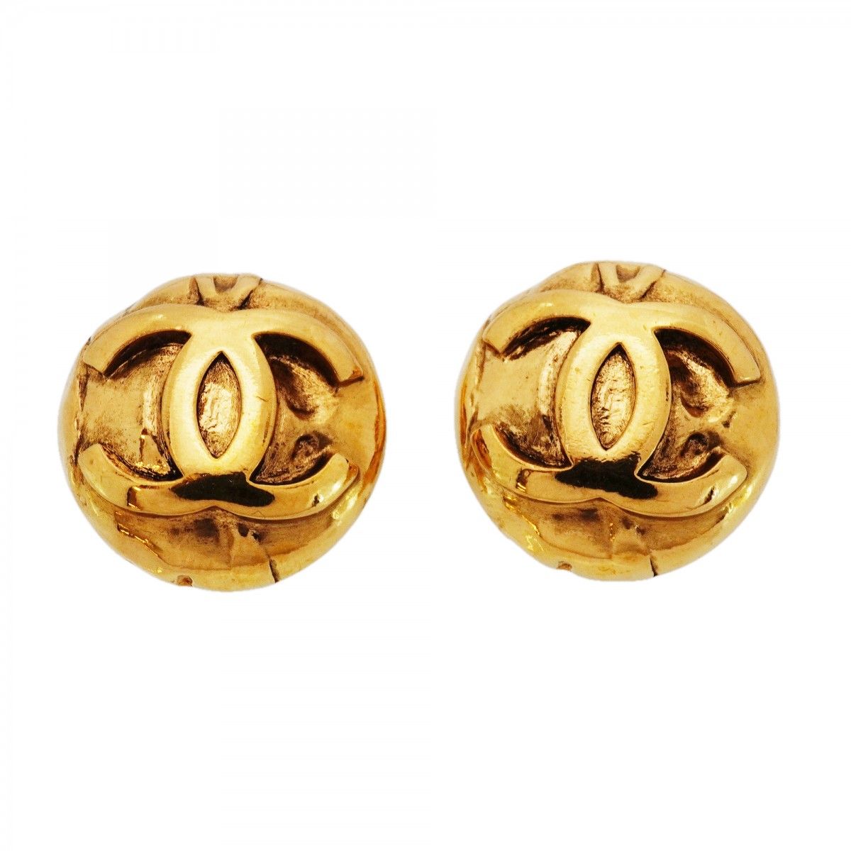 Chanel Earrings Vintage CC Logo Round