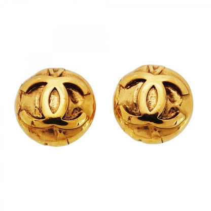 Chanel Earrings Vintage CC Logo Round