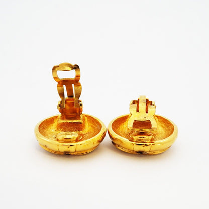Chanel Earrings Vintage CC Logo Round — view 3