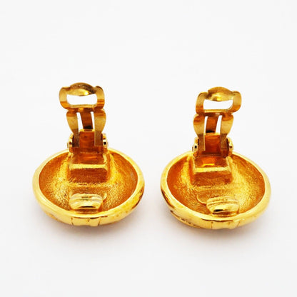 Chanel Earrings Vintage CC Logo Round — view 6