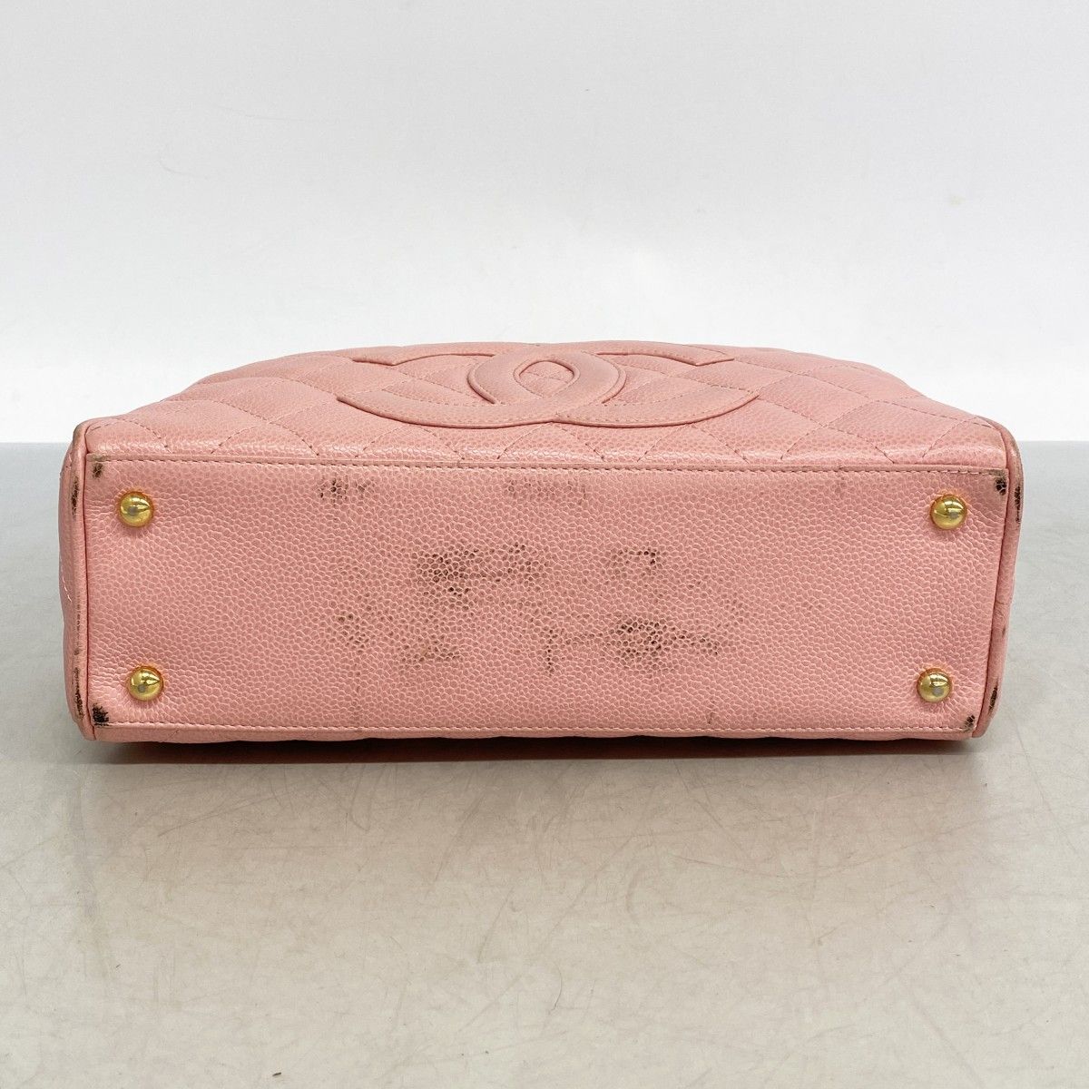 Chanel Handbag Quilted Caviar Leather Pink Gold — view 3