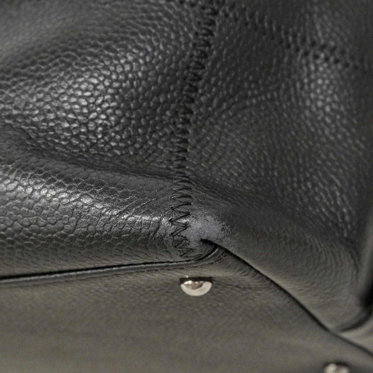 Chanel Handbag Choco Bar Caviar Leather Black Silver — view 8
