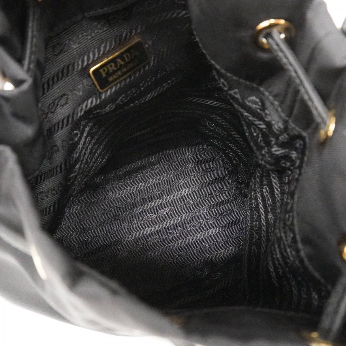 Prada Handbag Nylon Black Champagne Gold 2-Way Bag — view 4