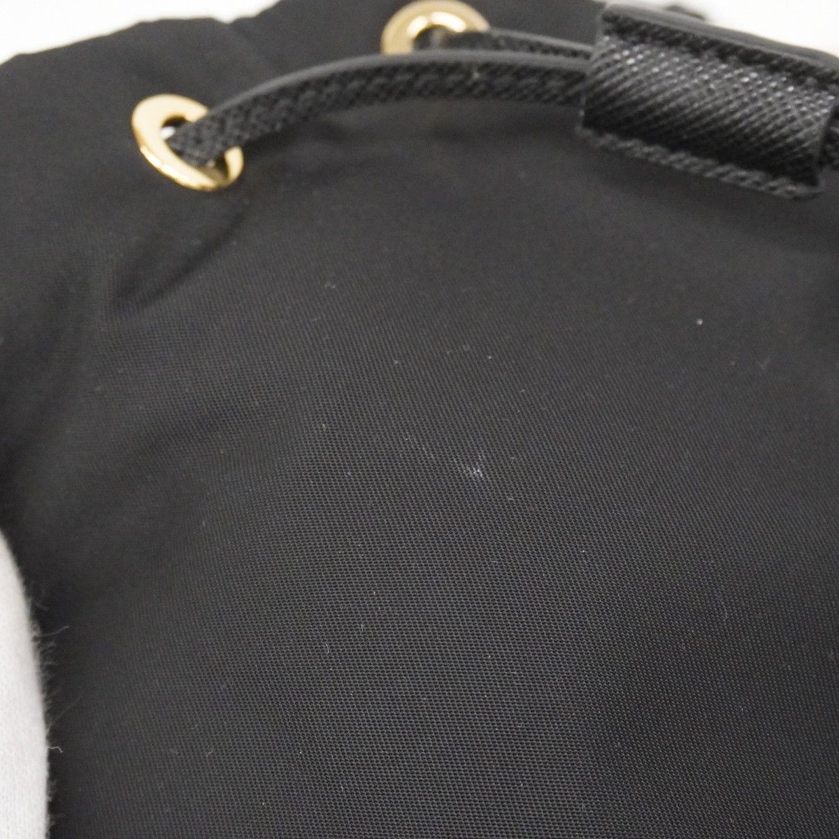 Prada Handbag Nylon Black Champagne Gold 2-Way Bag — view 8