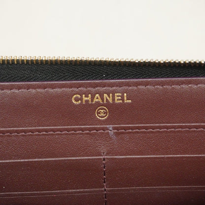 Chanel Wallet Quilted Caviar Leather Black Gold — view 4