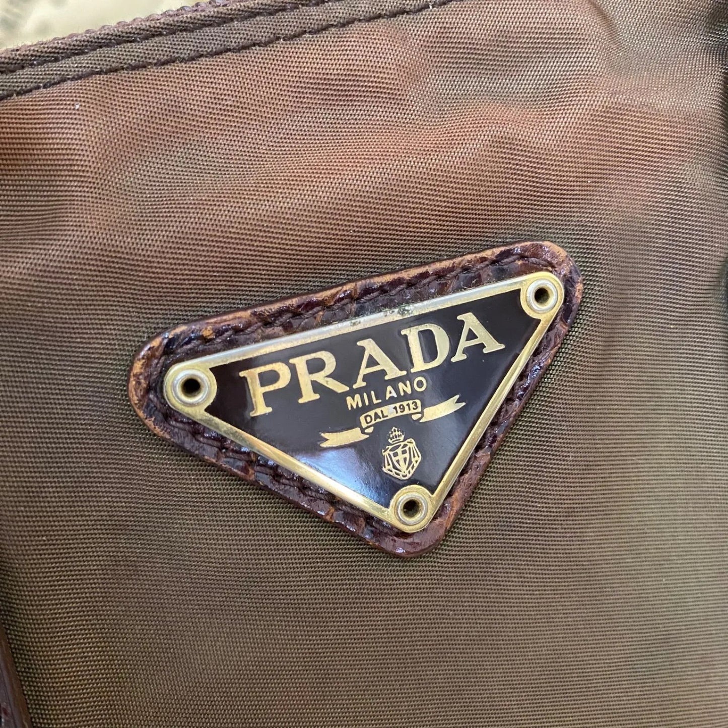 Prada Handbag Nylon Triangle Logo Mini Boston Travel Business — view 3