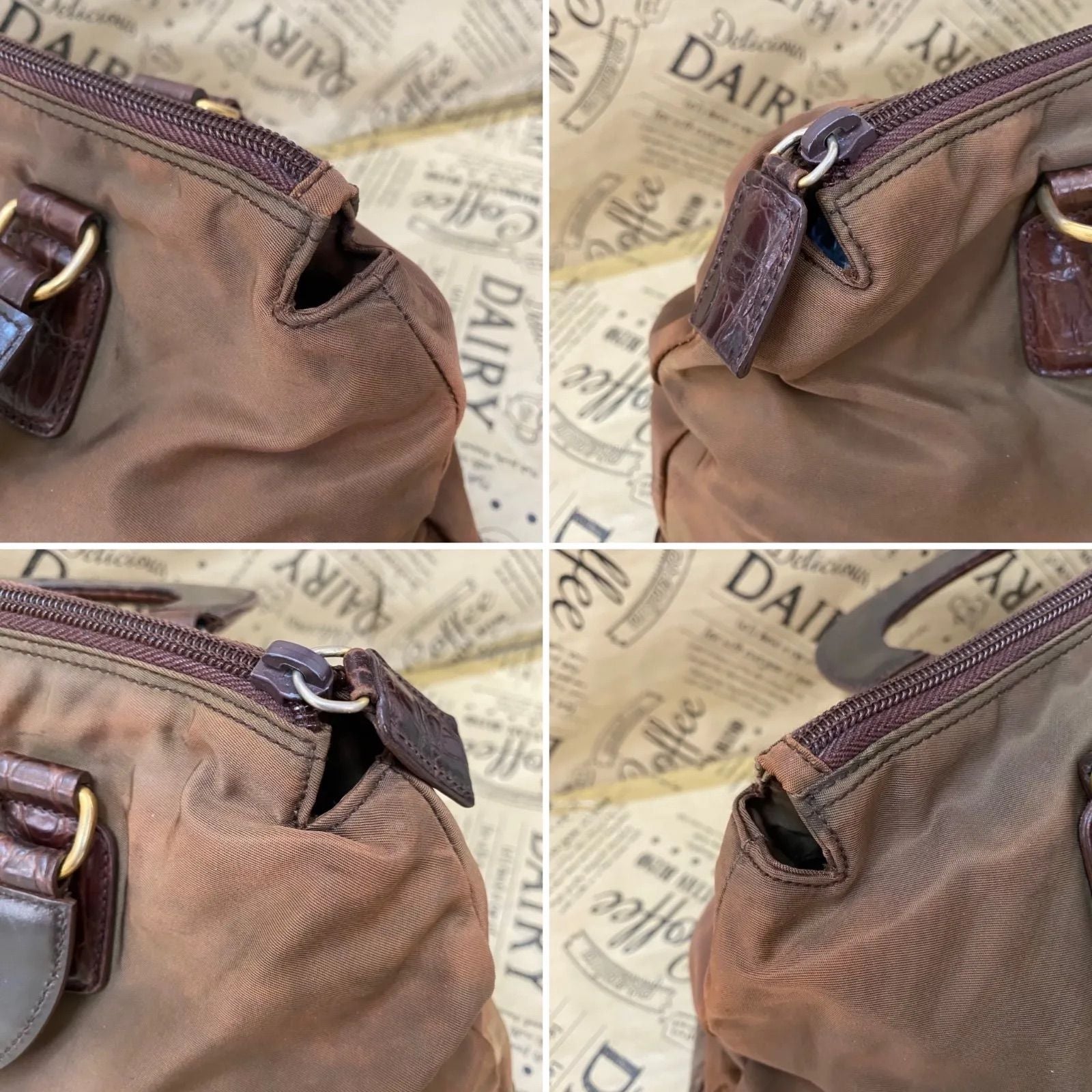 Prada Handbag Nylon Triangle Logo Mini Boston Travel Business — view 5