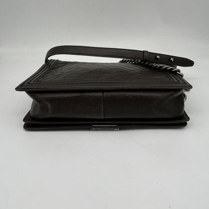 Chanel Shoulder Bag Leather Black Chain — view 5