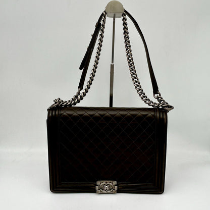 Chanel Shoulder Bag Leather Black Chain