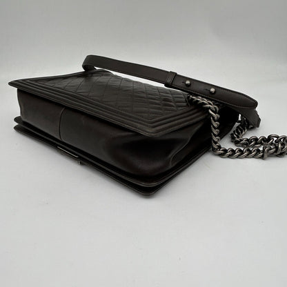 Chanel Shoulder Bag Leather Black Chain — view 6