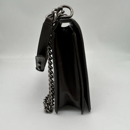 Chanel Shoulder Bag Leather Black Chain — view 3