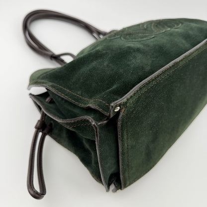 Loewe Anagram Shoulder Bag Green Suede Vintage — view 8