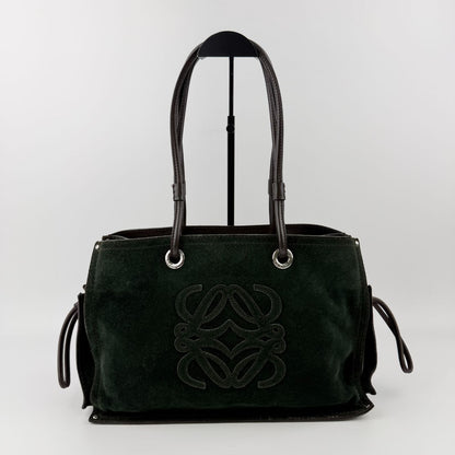 Loewe Anagram Shoulder Bag Green Suede Vintage — view 3