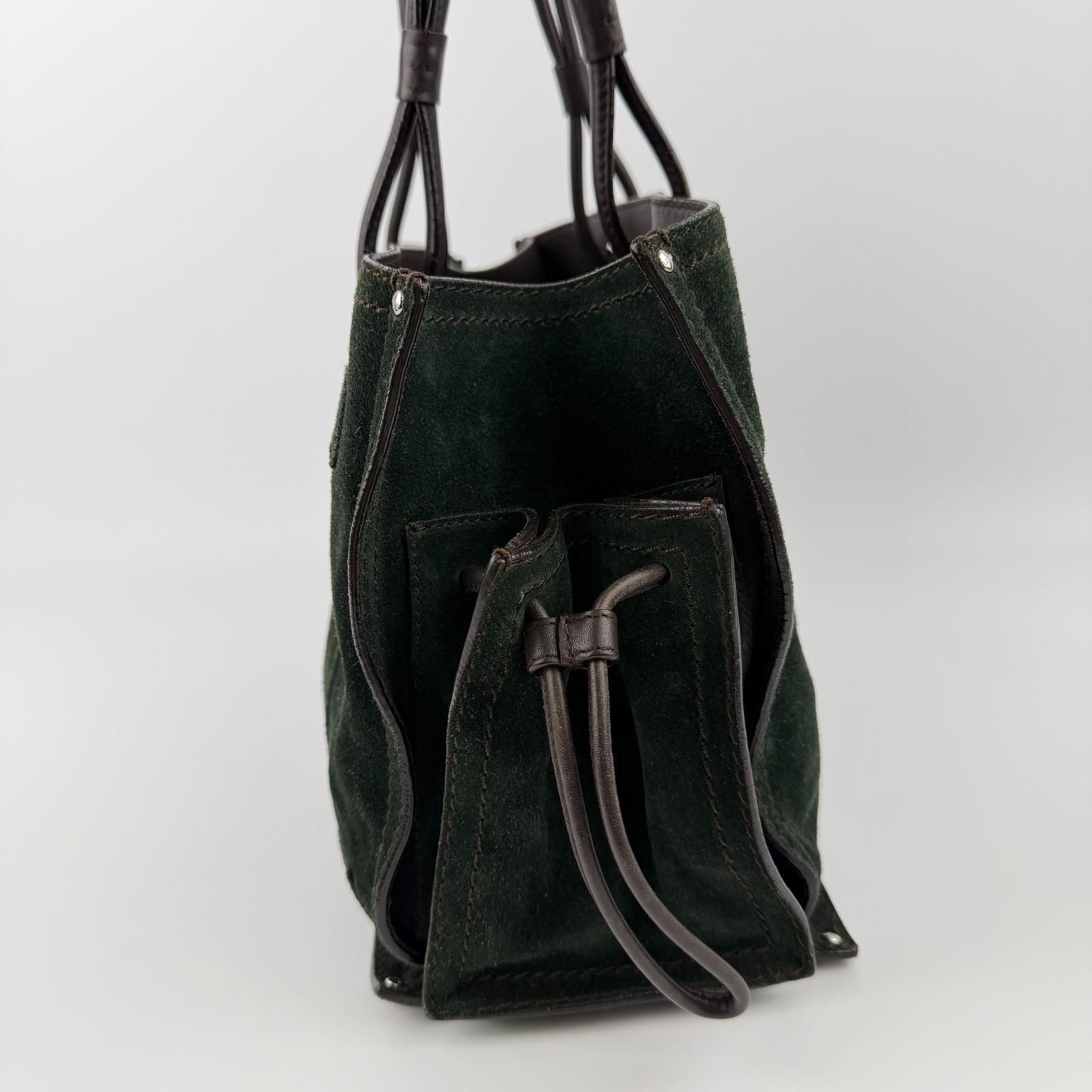 Loewe Anagram Shoulder Bag Green Suede Vintage — view 6