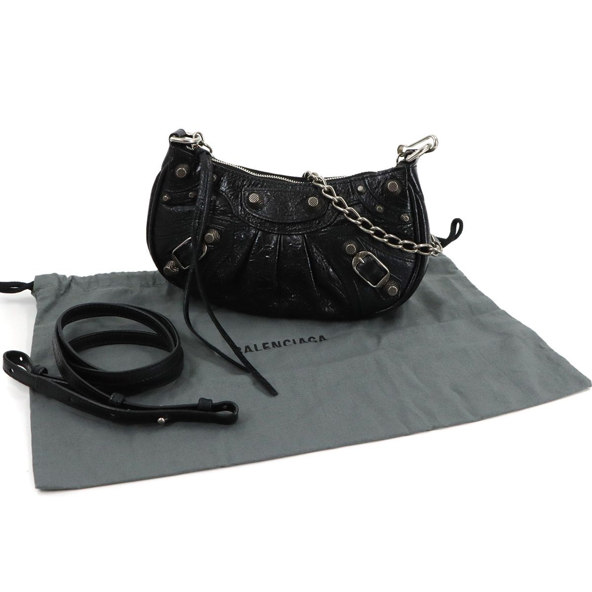 Balenciaga le Cagole Mini 2-Way Chain Shoulder Bag Leather Black — view 2