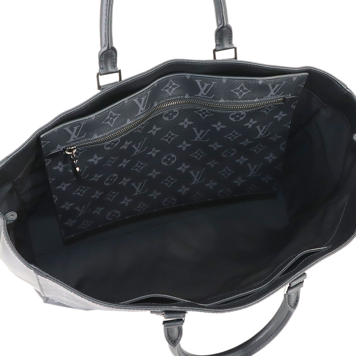Louis Vuitton Monogram Eclipse Grand Sac Tote Black Silver — view 6