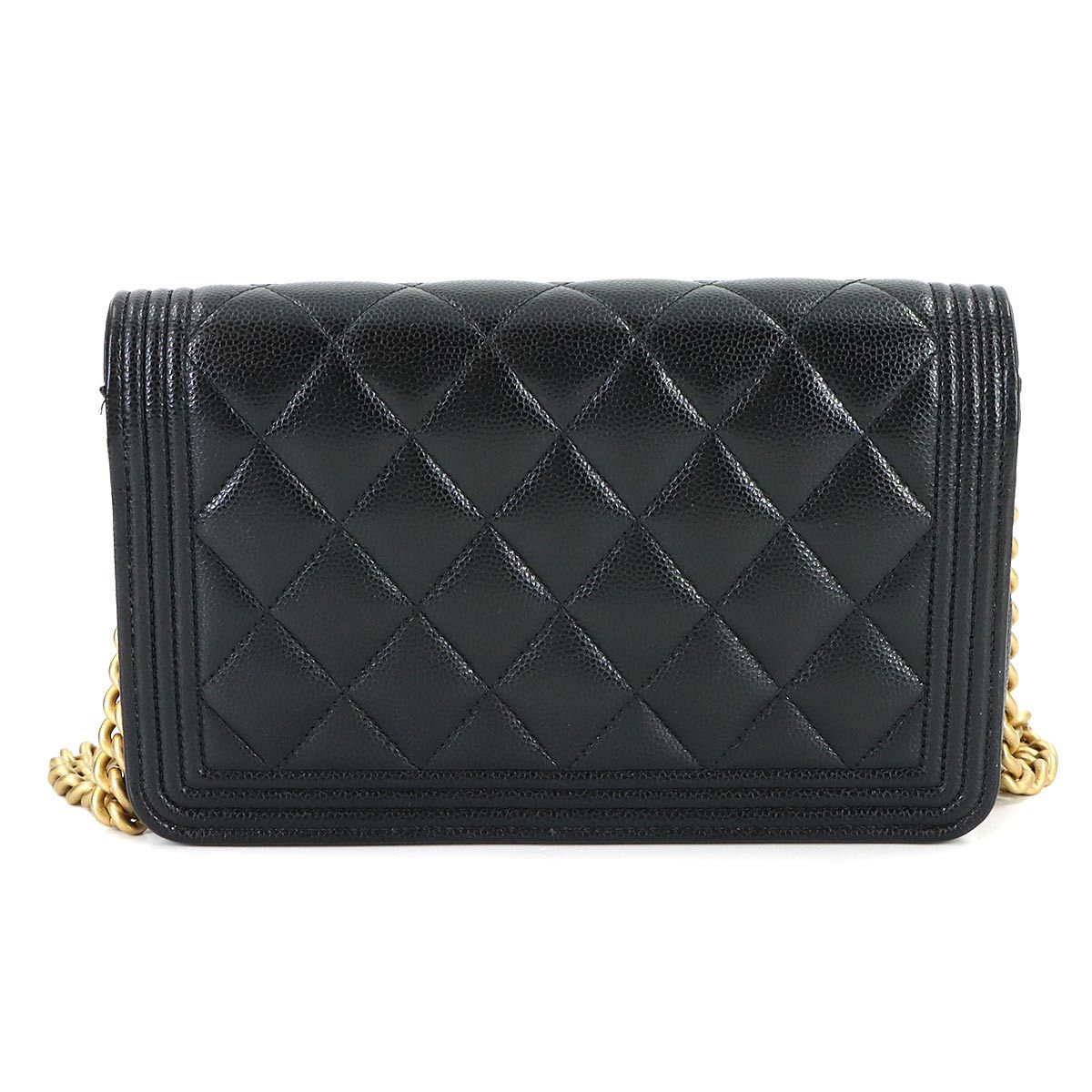 Chanel Chain Wallet Caviar Leather Black — view 3