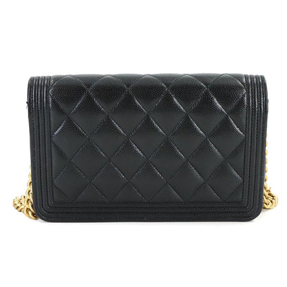 Chanel Chain Wallet Caviar Leather Black — view 3
