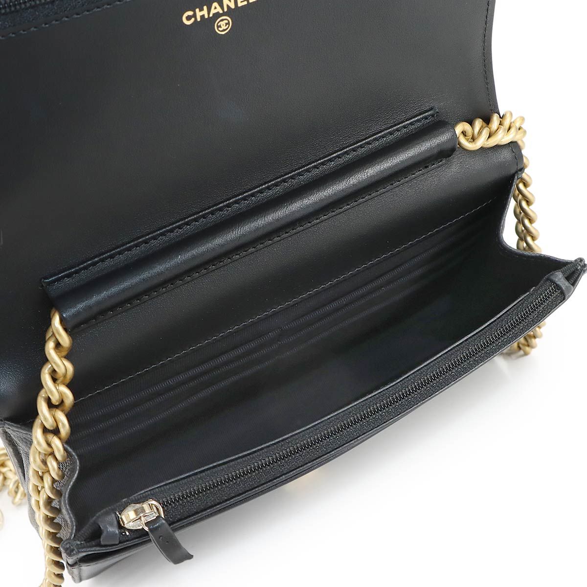 Chanel Chain Wallet Caviar Leather Black — view 8