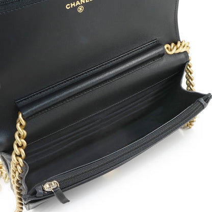 Chanel Chain Wallet Caviar Leather Black — view 8
