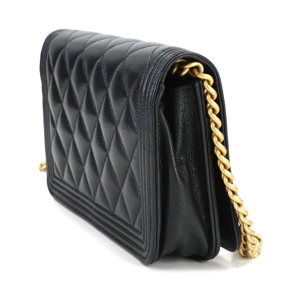 Chanel Chain Wallet Caviar Leather Black — view 4