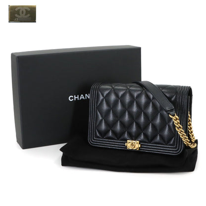 Chanel Chain Wallet Caviar Leather Black — view 2