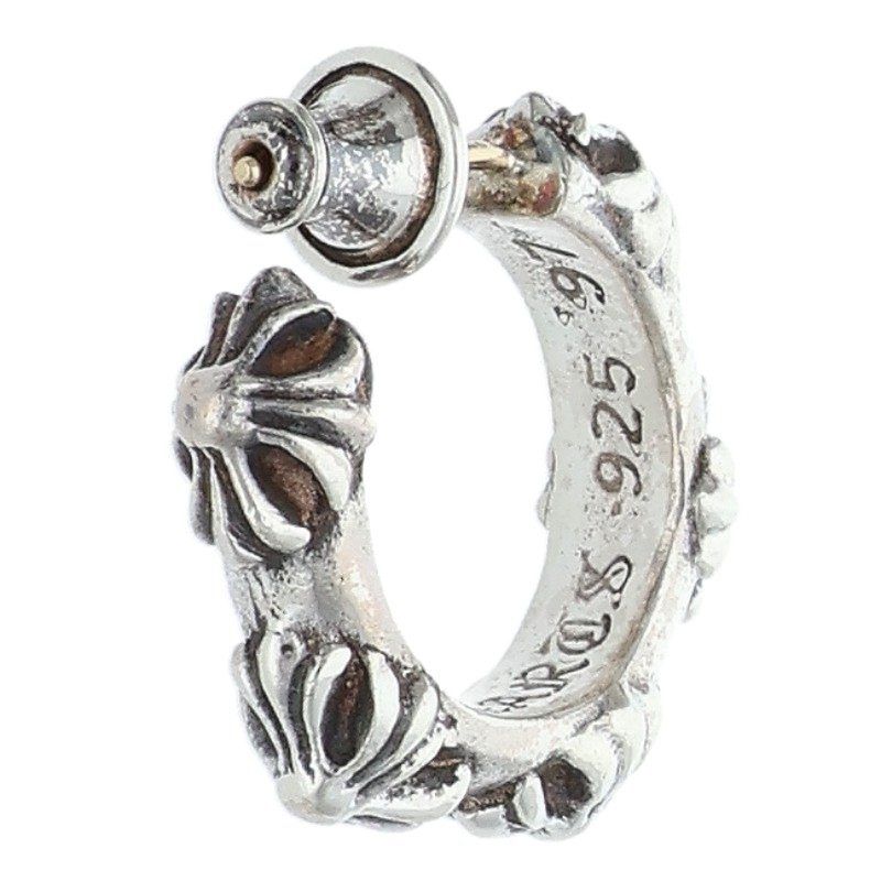 Chrome Hearts Hoop Cross Sml Band Silver Earrings — view 2