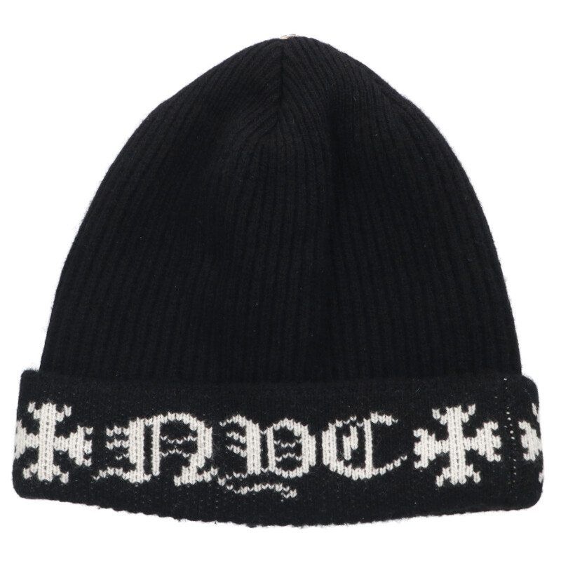 Chrome Hearts Big Daddy Cross Button CH Plus Embroidery Cashmere Knit Hat