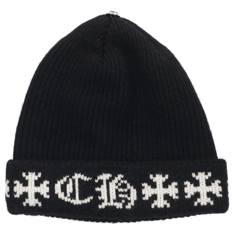 Chrome Hearts Big Daddy Cross Button CH Plus Embroidery Cashmere Knit Hat — view 2