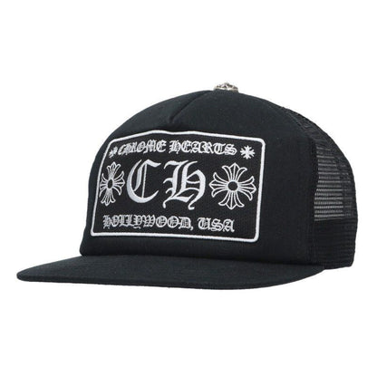 Chrome Hearts Trucker Cap CH Mesh Hat with Patch Cross Ball