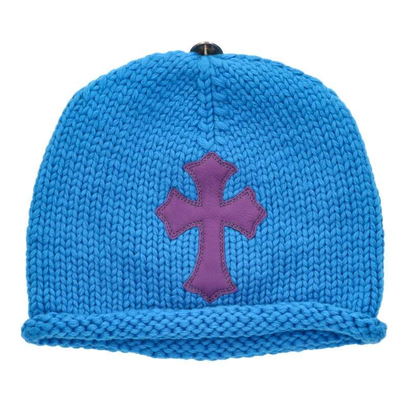 Chrome Hearts Beanie Cash Cashmere Abbey Knit Cap Hat with Cross Patch