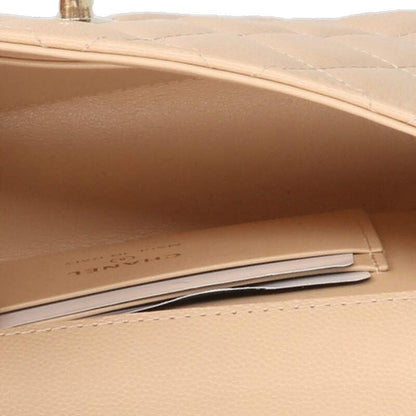 Chanel Coco Handle Mini Gold Caviar Leather Shoulder Bag — view 3