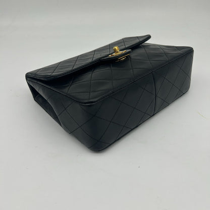 Chanel Mini Quilted Chain Shoulder Bag Black Gold — view 8