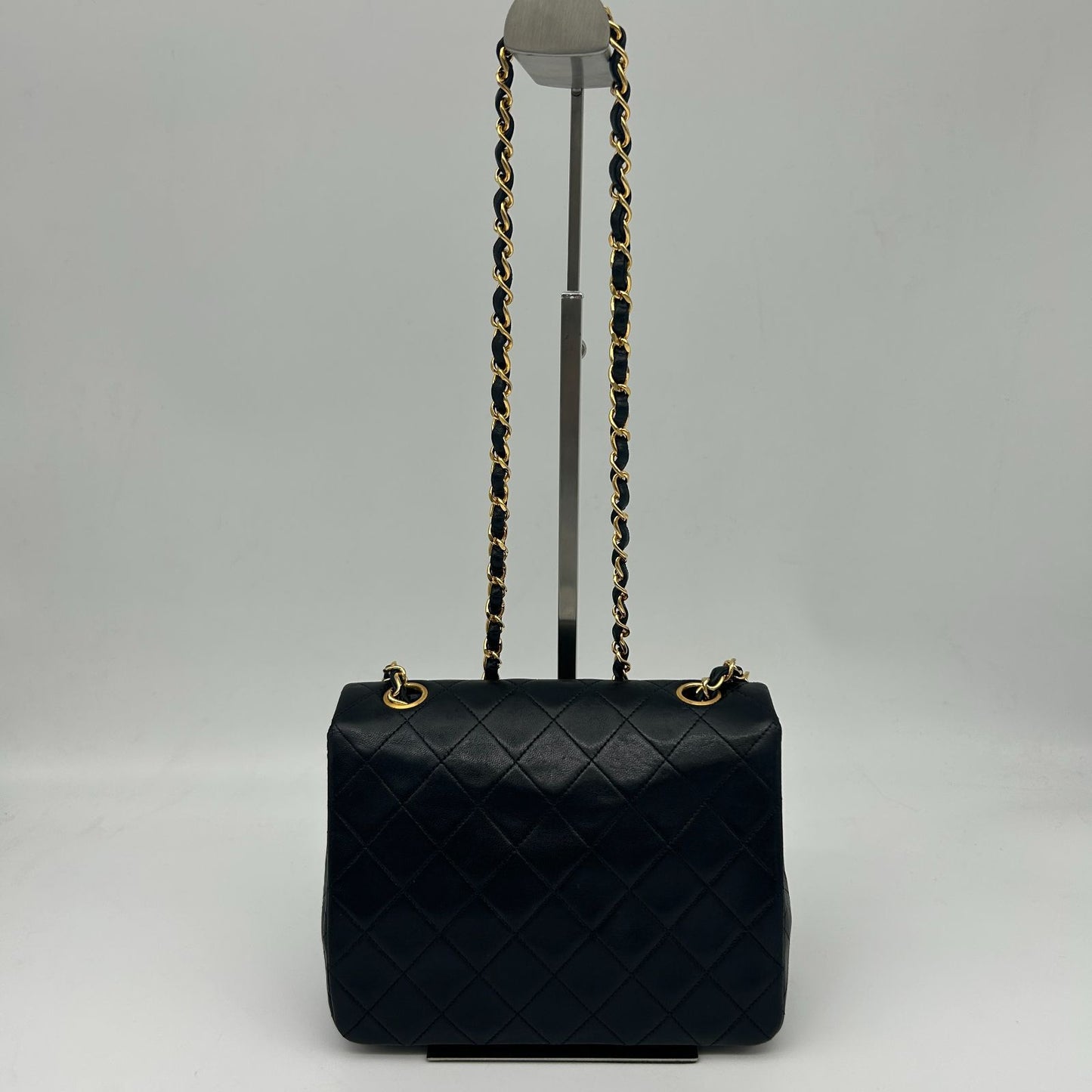 Chanel Mini Quilted Chain Shoulder Bag Black Gold — view 2